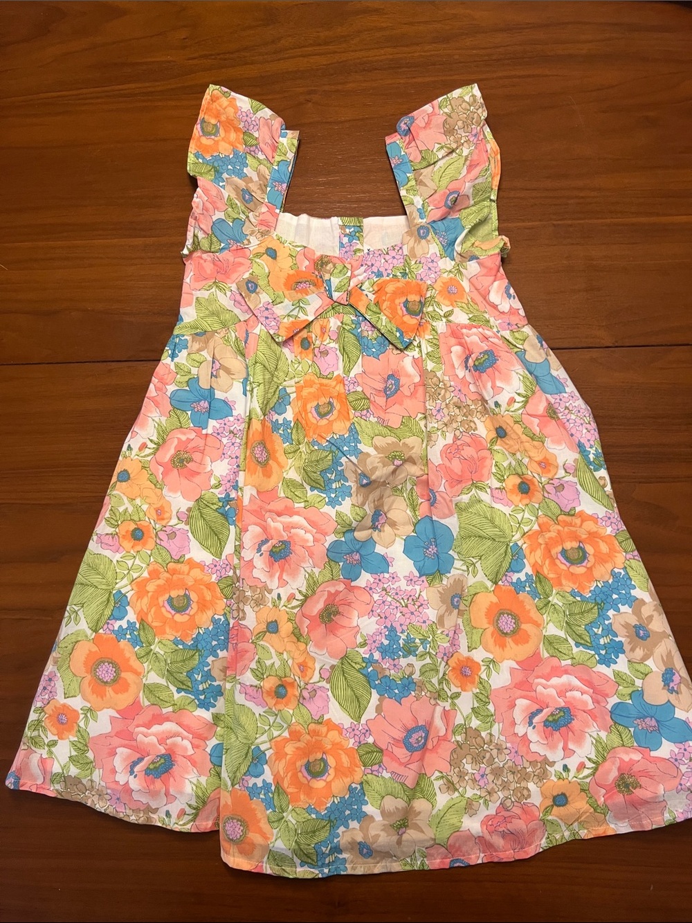 Janie and Jack Floral Bow Sundress - Pink & Orange